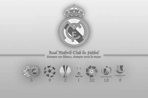 Real Madrid, Soccer, Simple, Gray Background
