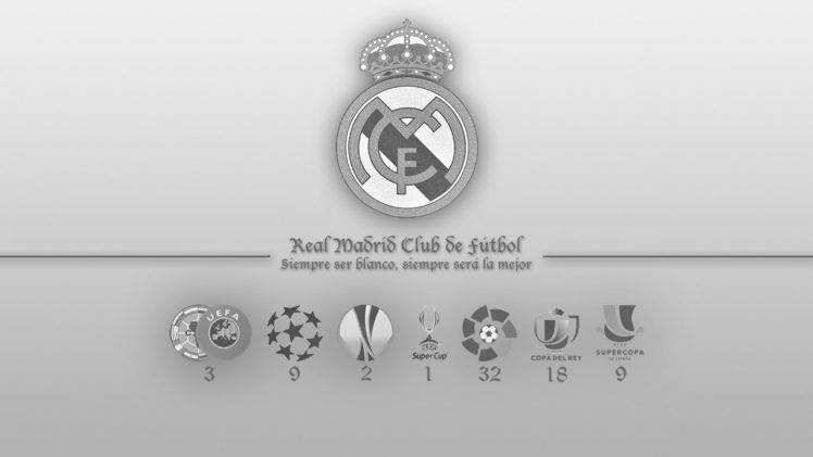 Real Madrid, Soccer, Simple, Gray Background HD Wallpaper Desktop Background