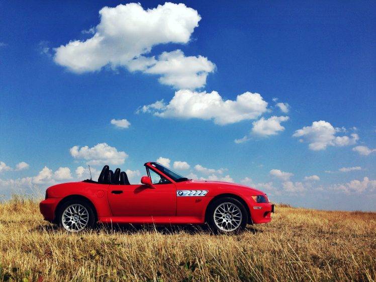 BMW, BMW Z3, Car, Cabrio, Red Cars, Landscape, Clear Sky, Roadster, Vienna HD Wallpaper Desktop Background