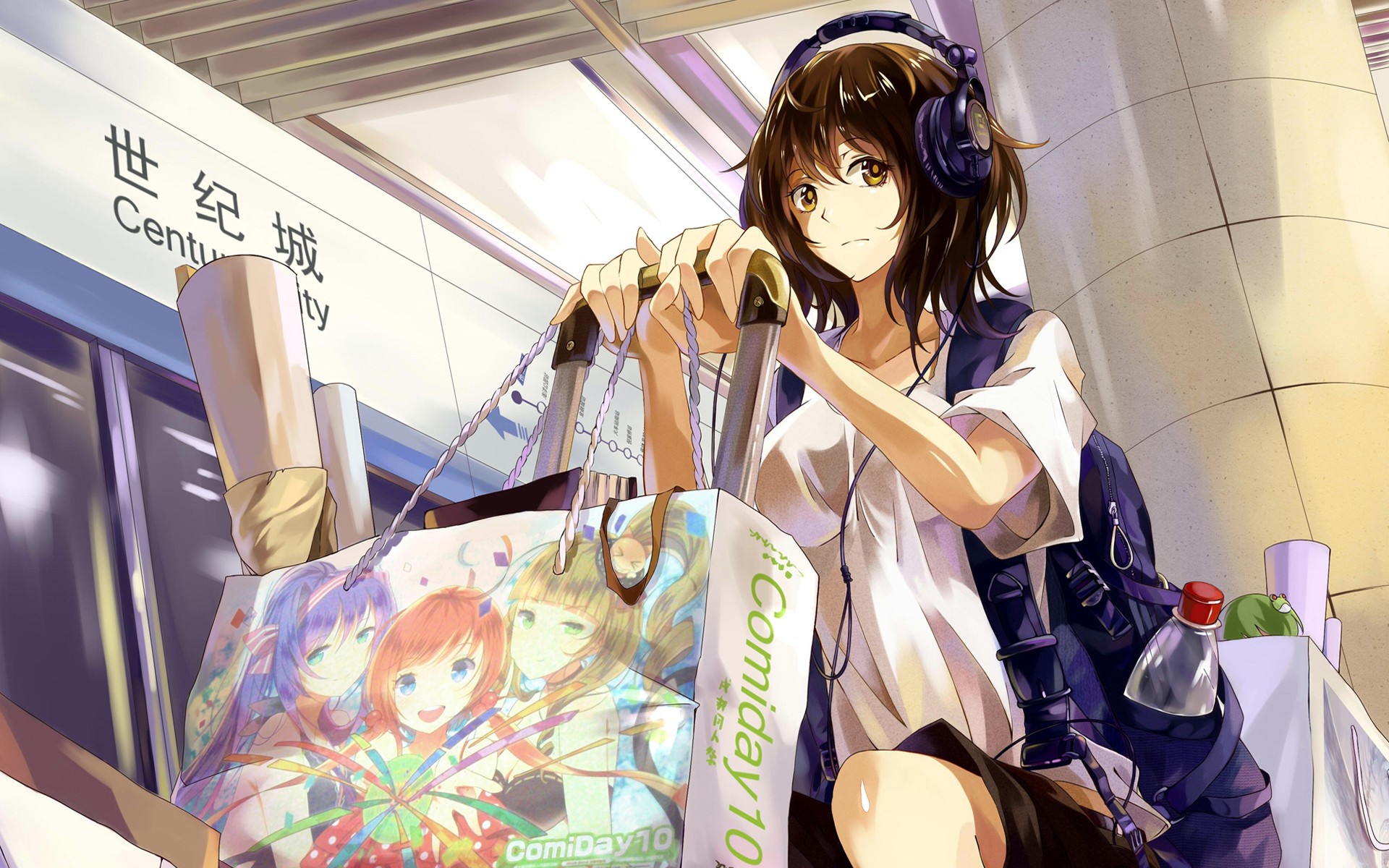 anime, Anime Girls, Headphones, Schoolgirls Wallpaper