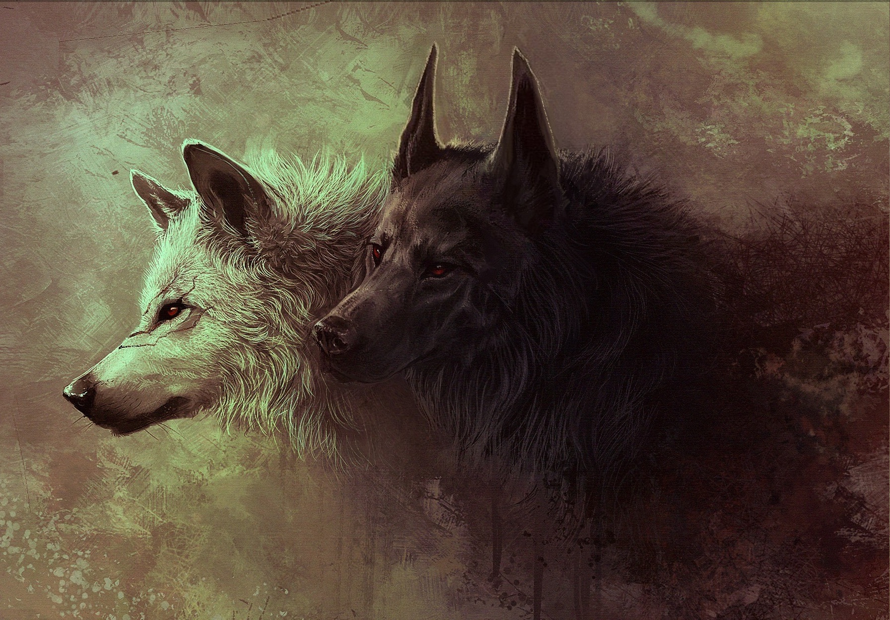 wolf, Digital Art Wallpaper