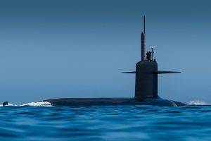 nature, Landscape, Sea, Water, Submarine, Waves, Blue, Men, Military, Antenna, Sky, Clear Sky