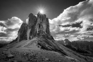 landscape, Nature, Summer, Mountain, Monochrome, Clouds, Sun Rays, Alps, Italy
