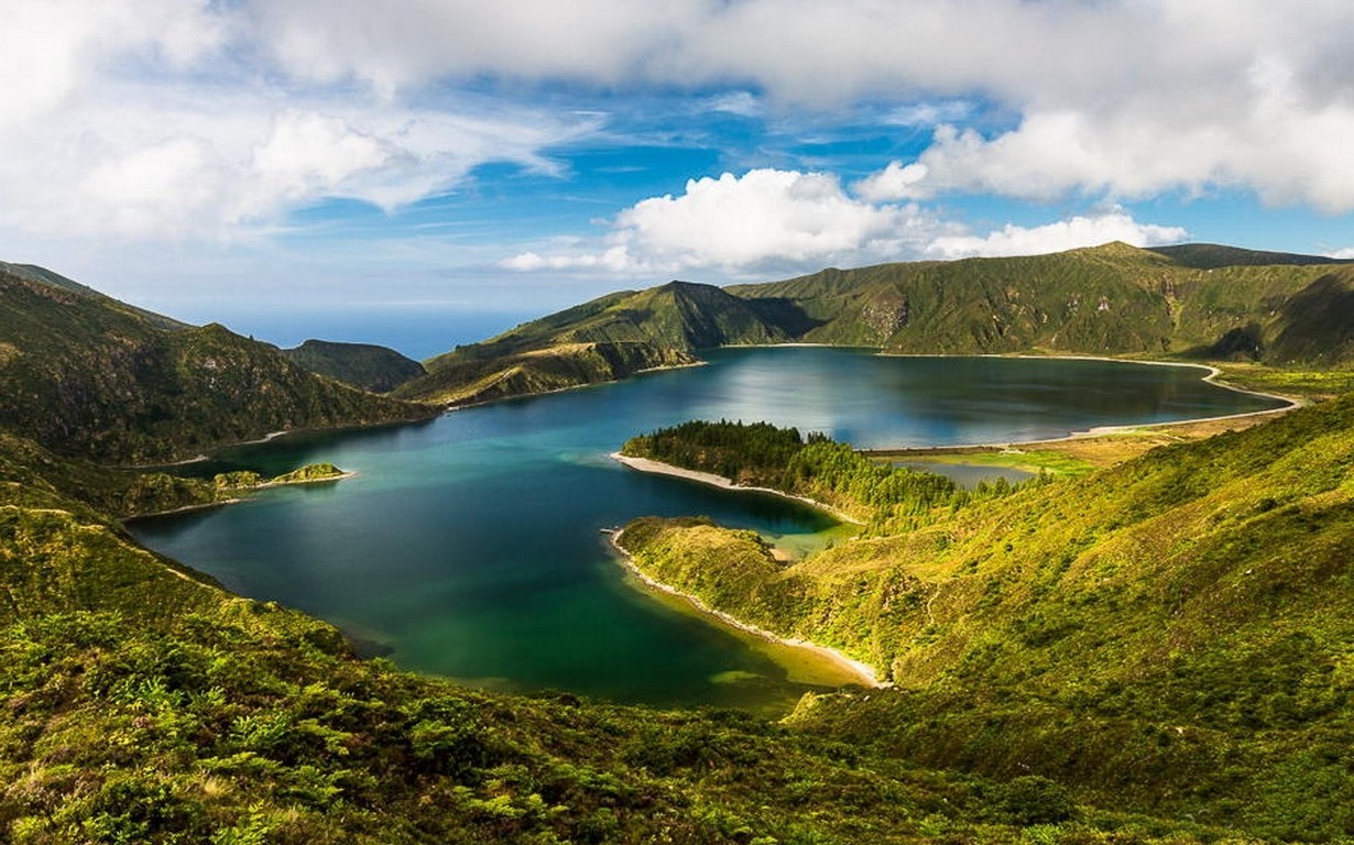 Nature Landscape Lake Island Azores Clouds Portugal Water Nature Landscape Lake Island Azores Clouds Portugal Water