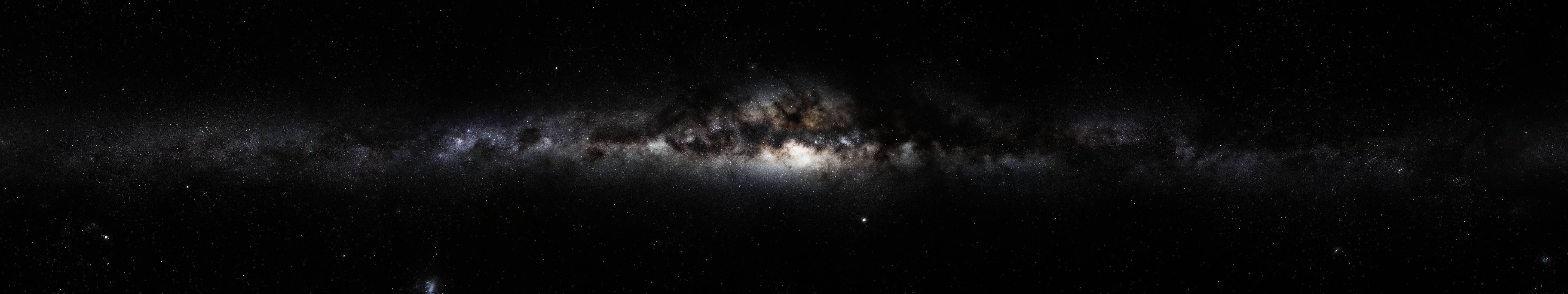 Milky Way, Space, Galaxy, Triple Screen Wallpaper