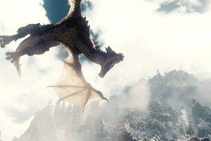 The Elder Scrolls V: Skyrim, The Elder Scrolls, Dragon, Mountain