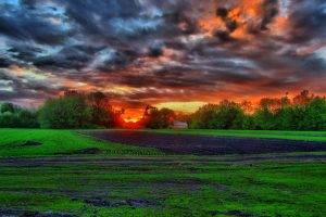 HDR, Landscape, Clouds, Sunset