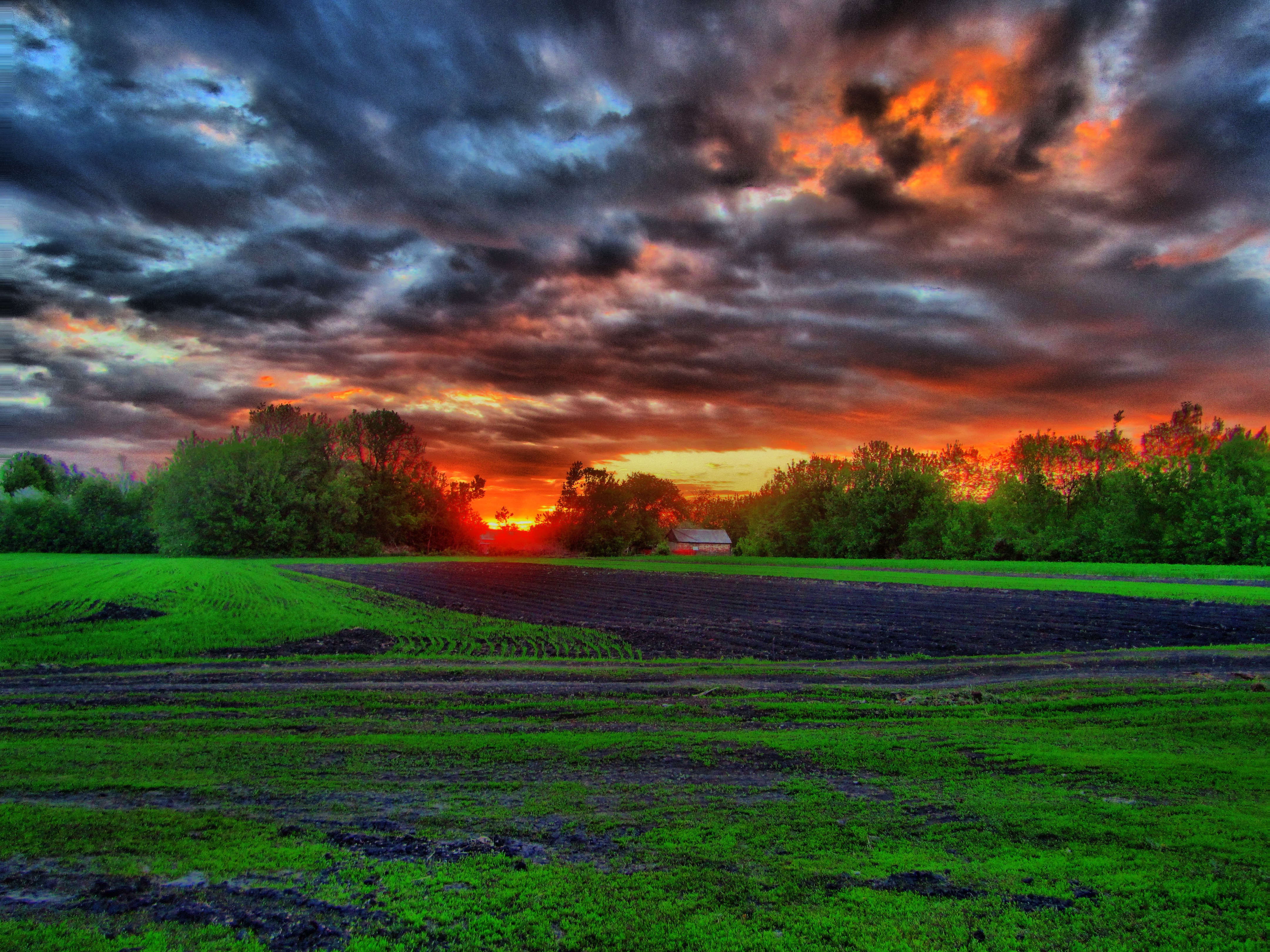 HDR, Landscape, Clouds, Sunset Wallpaper