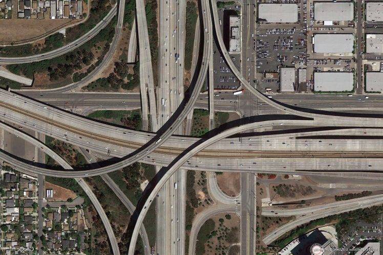 Earth, Landscape, Urban, City, Aerial View, Freeway HD Wallpaper Desktop Background