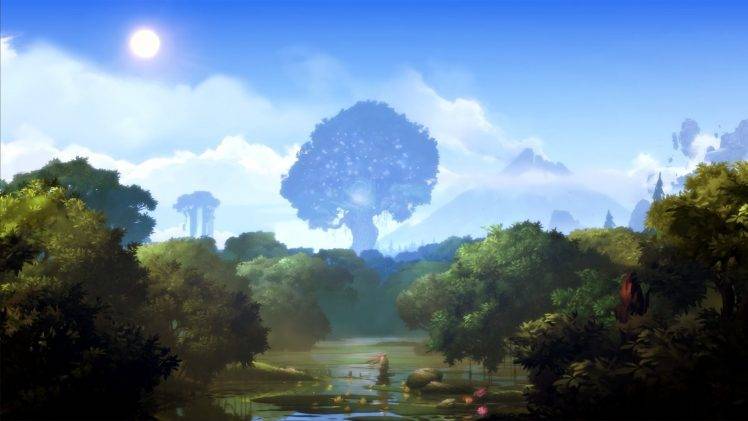 Ori And The Blind Forest, Forest, Trees, Spirits, Landscape, Lights, Nature HD Wallpaper Desktop Background