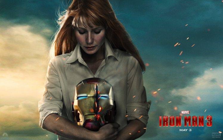Iron Man, Iron Man 3, Pepper Potts, Helmet, Gwyneth Paltrow HD Wallpaper Desktop Background