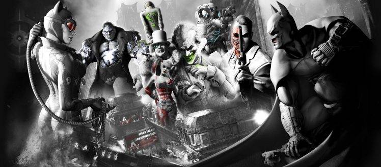 video Games, Batman: Arkham City, Batman, Harley Quinn, The Penguin, Two Face, Joker HD Wallpaper Desktop Background