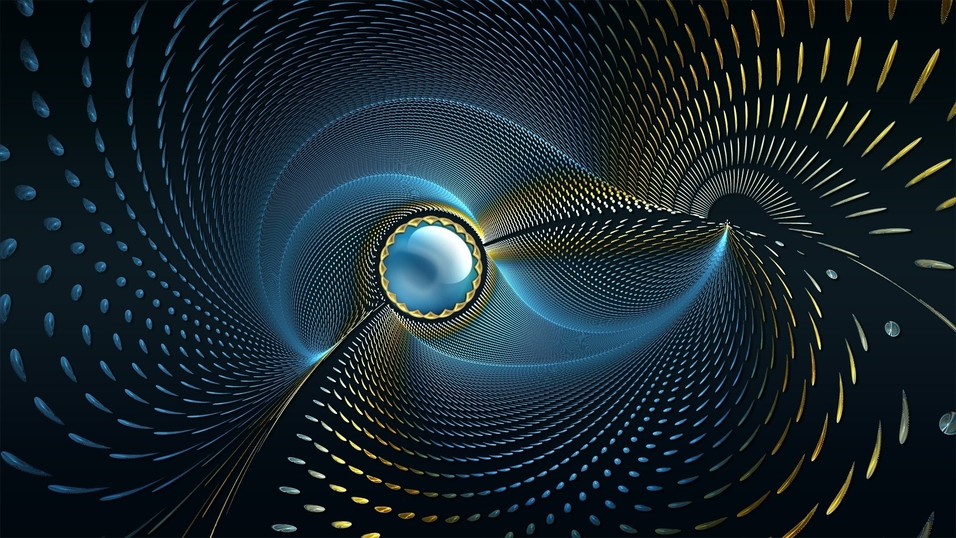Digital Art Abstract Circle Cgi Blue Background Spiral