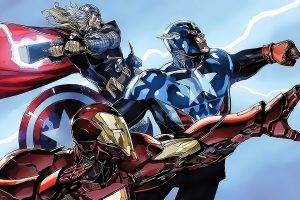 Marvel Comics, Iron Man, Captain America, Thor, Superhero, Lightning