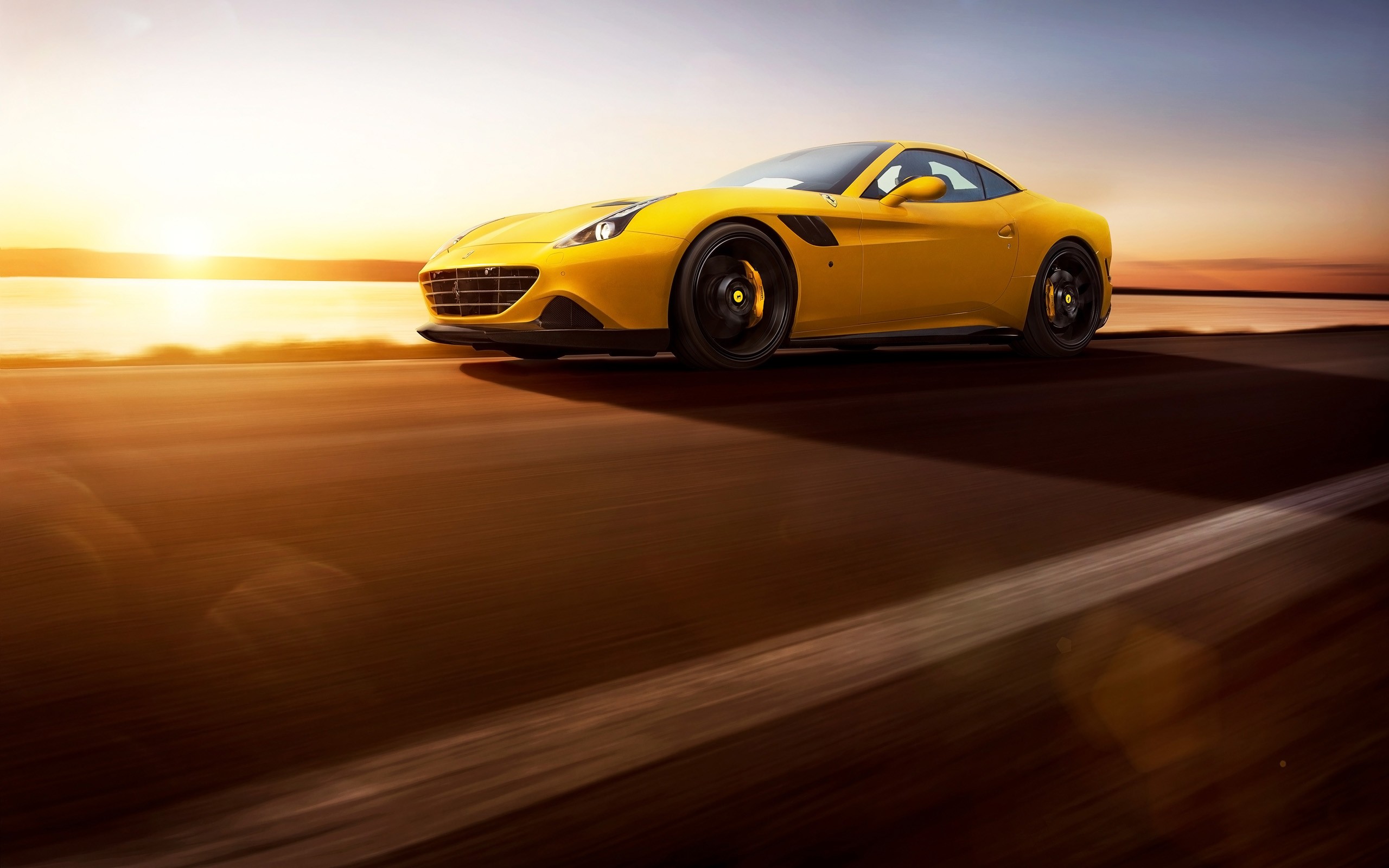 Ferrari California T, Novitec Rosso, Car, Road, Sunset Wallpaper