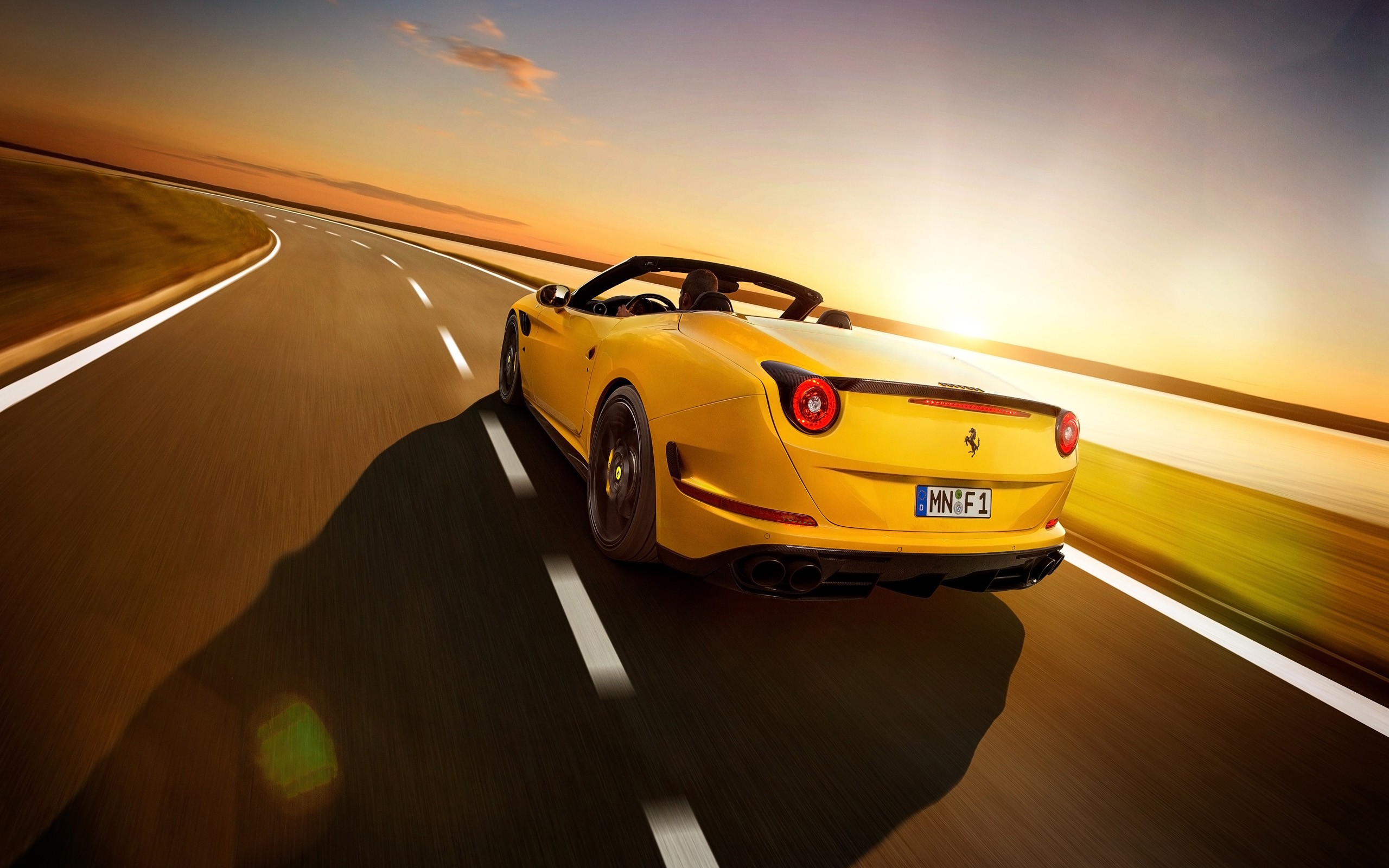 Ferrari California T, Novitec Rosso, Car, Road, Sunset Wallpaper