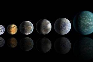 planet, Digital Art, Solar System, Simple Background