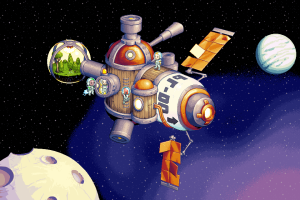 Spineworld, Pixel Art, Space, Astronaut, Space Station