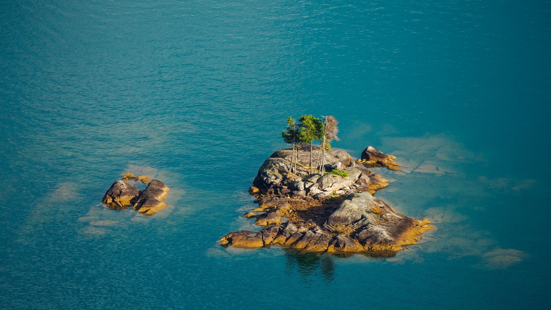 nature, Landscape, Rock, Water, Trees, Island, Sea, Aerial View, Birds Eye View, Reflection, Blue Wallpaper