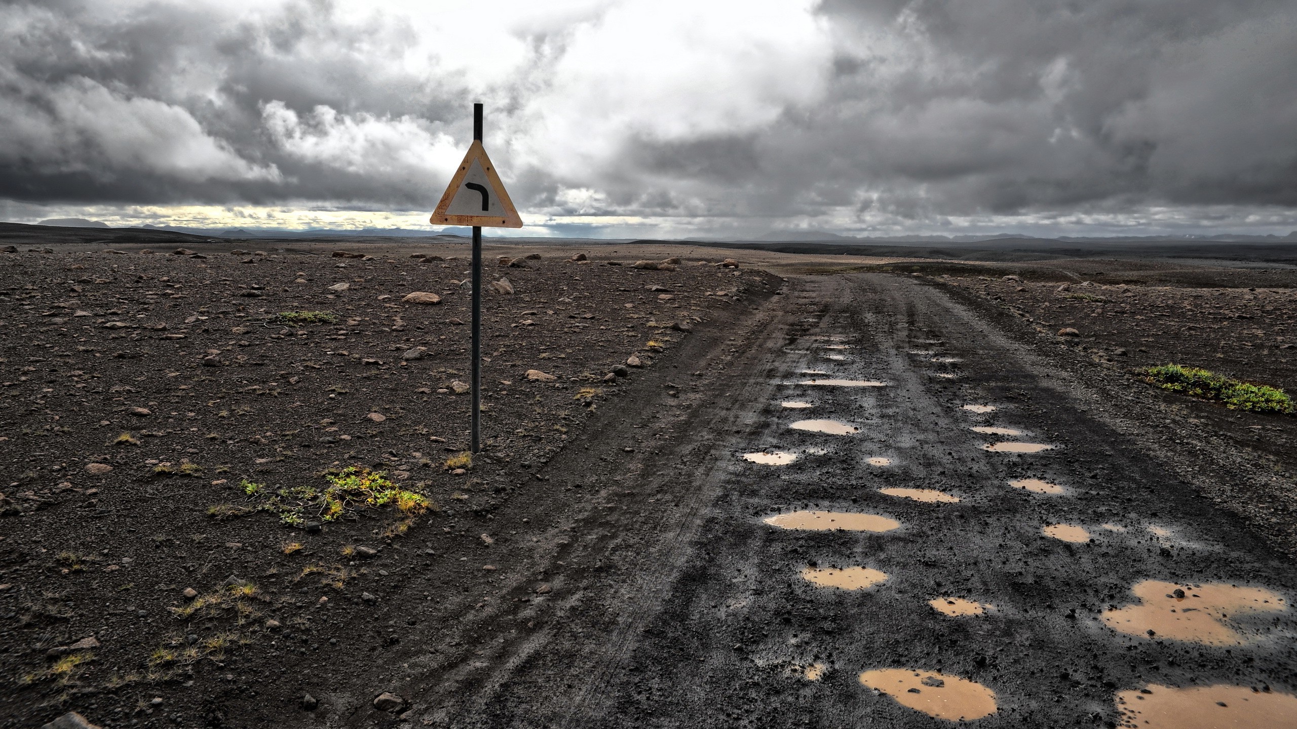 landscape, Mud, Traffic Signs, Apocalyptic Wallpaper