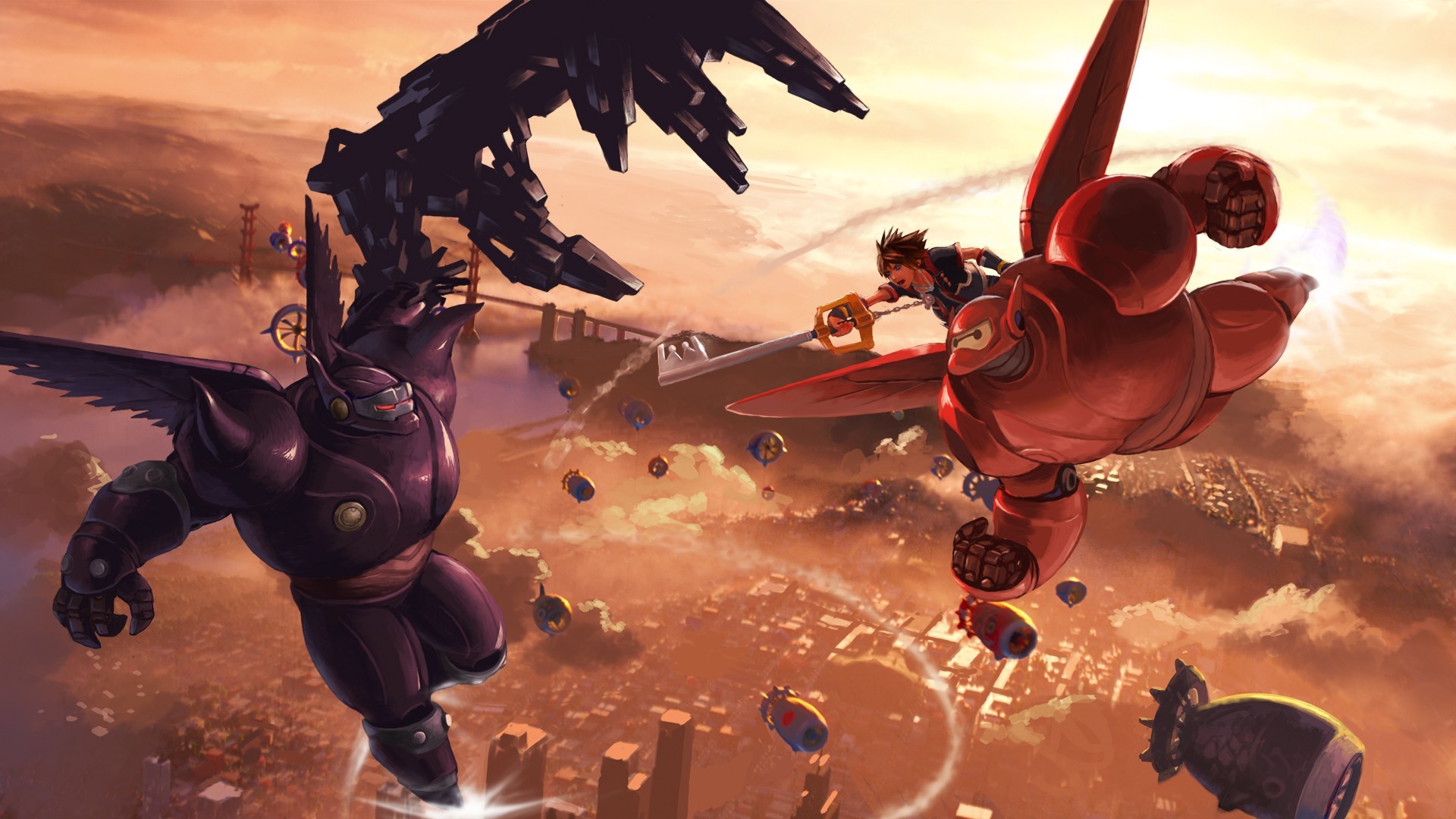 Kingdom Hearts, Kingdom Hearts 3, Baymax, Sora (Kingdom Hearts), Big Hero 6, Crossover, Video Games Wallpaper