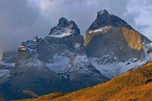 nature, Landscape, Sunrise, Snowy Peak, Torres Del Paine, Mountain, Chile, Clouds