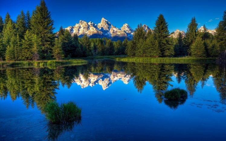 nature, Landscape, Water, Forest, Mountain, Reflection HD Wallpaper Desktop Background