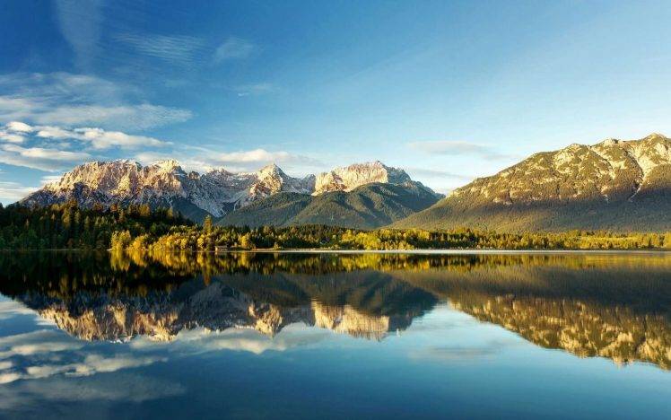 nature, Landscape, Mountain, Water, Forest, Reflection, Cabin, Clear Sky HD Wallpaper Desktop Background