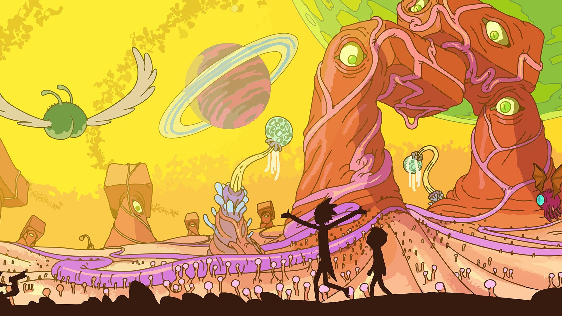 Rick And Morty, Adult Swim, Space, Animation, Planet Wallpaper