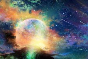 space, Planet, Stars, Clouds, Artwork