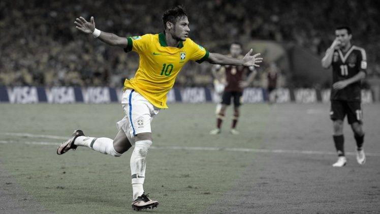 selective Coloring, Neymar, Brazil, Soccer HD Wallpaper Desktop Background