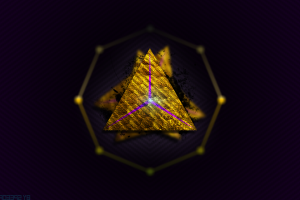 triangle, Gold, Violet, Abstract