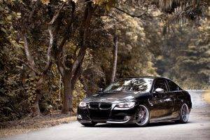 car, BMW, Road, Trees, Forest, BMW E92, BMW 3 Series