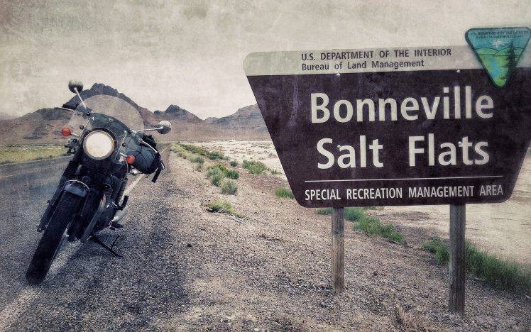 landscape, USA, Utah, Signs, Road, Motorcycle HD Wallpaper Desktop Background