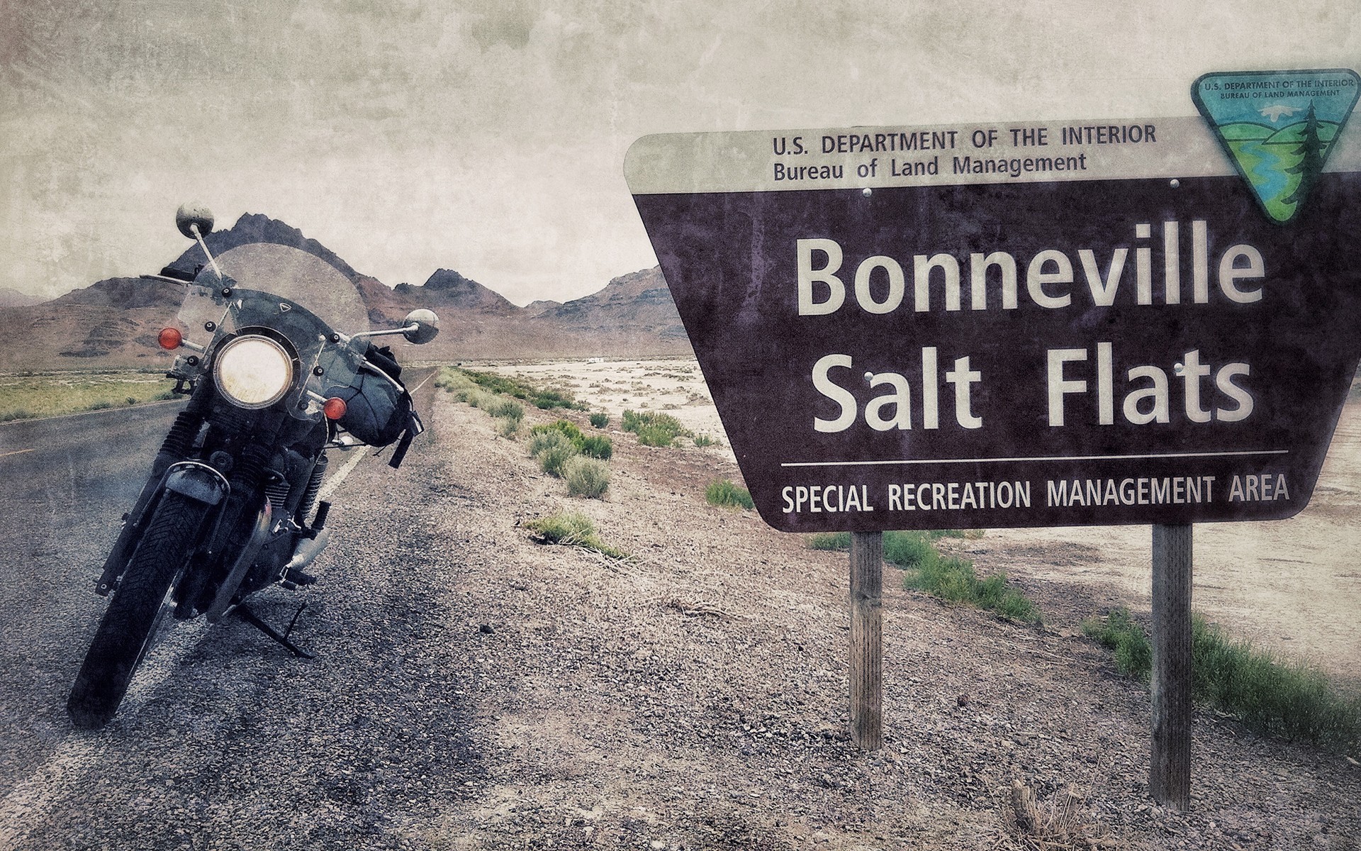 landscape, USA, Utah, Signs, Road, Motorcycle Wallpaper