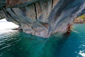 nature, Landscape, Lake, Cave, Erosion, Cathedral, Chile, Turquoise, Water