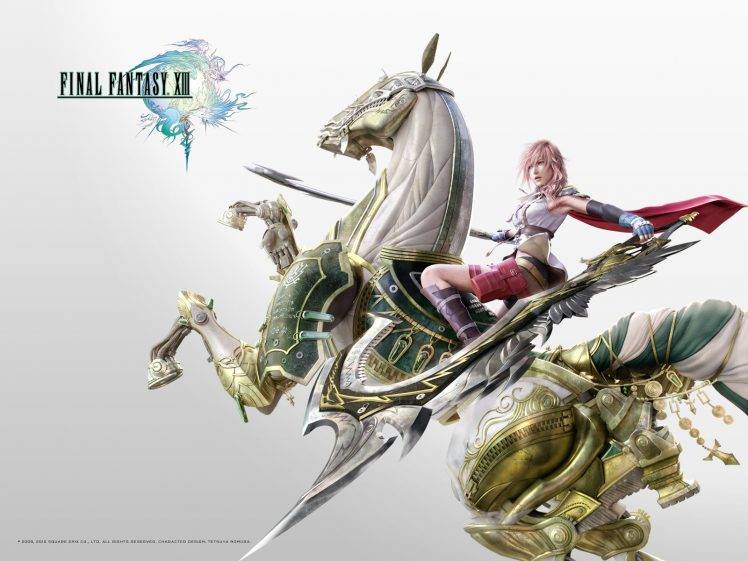 Final Fantasy, Final Fantasy XIII, Claire Farron, Sword, Horse, Video Games HD Wallpaper Desktop Background