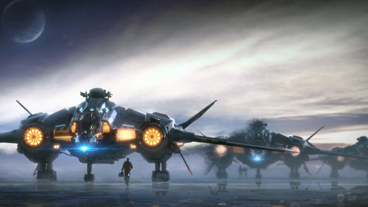 Star Citizen, Science Fiction, Video Games, Vanguard, Military Aircraft HD Wallpaper Desktop Background