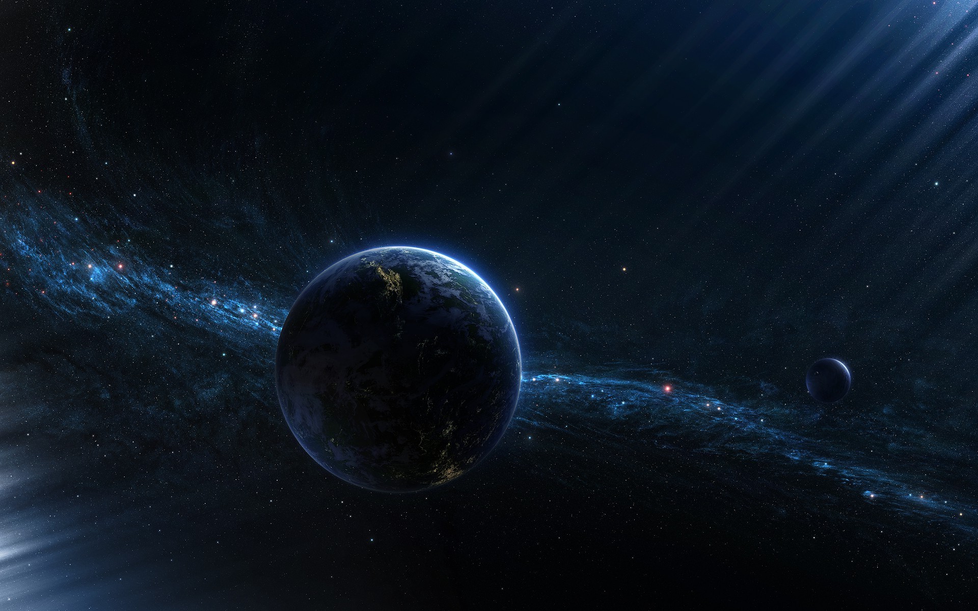 planet, Space, Earth, Milky Way, Space Art Wallpaper