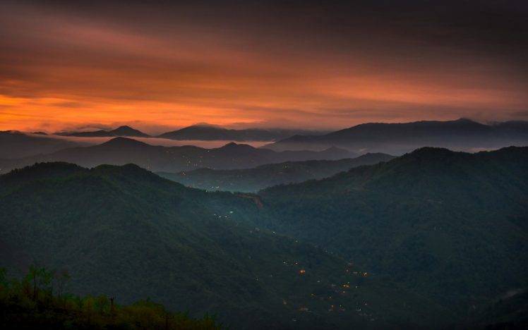 sunset, Mist, Mountain, Turkey, Nature, Landscape, Lights, Forest, Clouds HD Wallpaper Desktop Background
