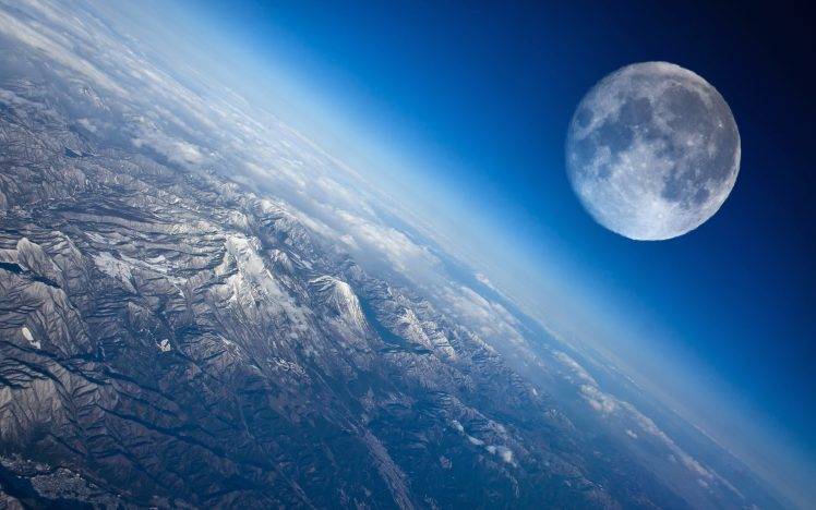 Earth, Planet, Moon, Mountain HD Wallpaper Desktop Background