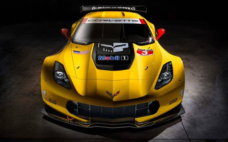 2014 Chevrolet Corvette C7R, Chevrolet Corvette C7R, Car, Vehicle, Yellow Cars HD Wallpaper Desktop Background
