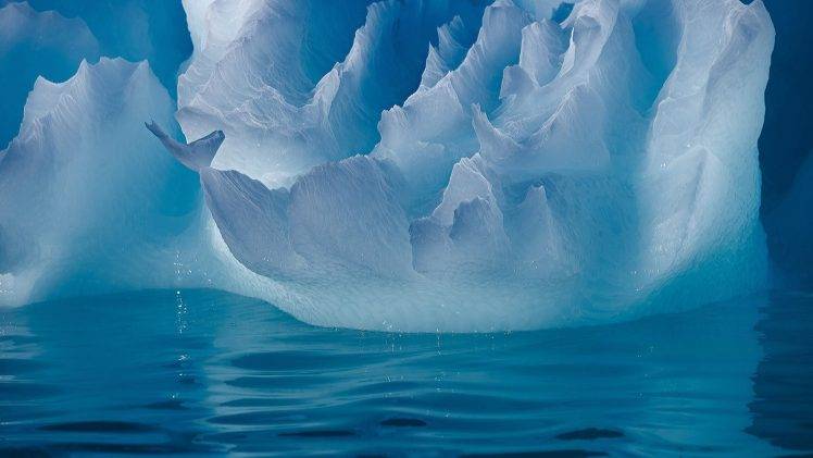 nature, Landscape, Water, Sea, Ice, Iceberg, Glaciers, Blue HD Wallpaper Desktop Background