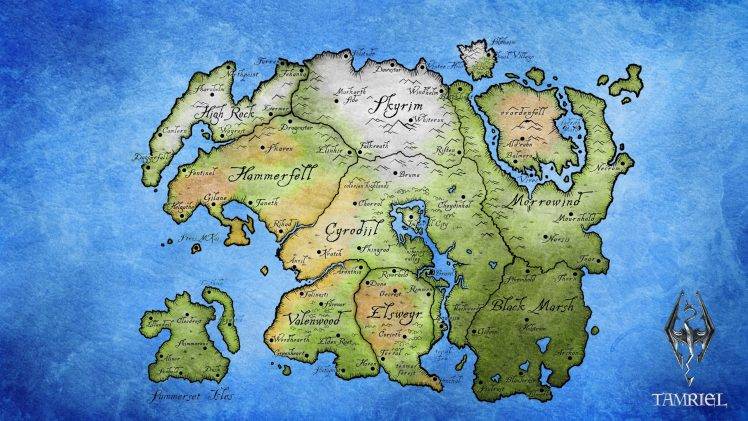 Elder Scrolls, Map, The Elder Scrolls V: Skyrim, The Elder Scrolls IV: Oblivion, The Elder Scrolls III: Morrowind, Tamriel HD Wallpaper Desktop Background