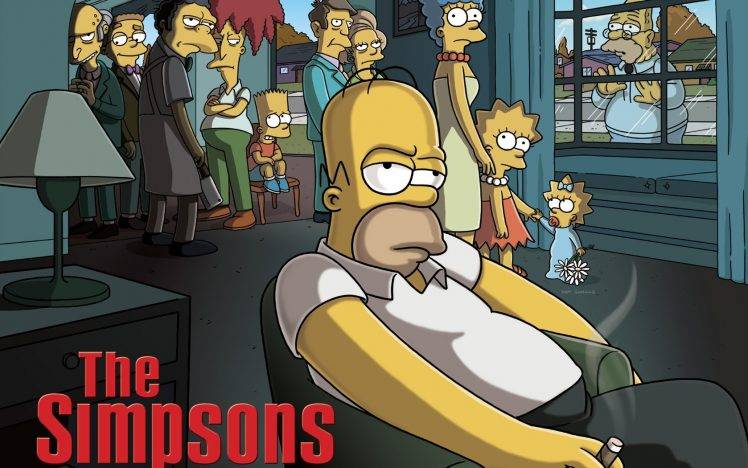 The Simpsons, Homer Simpson, Marge Simpson, Bart Simpson, Lisa Simpson, Maggie Simpson, Parody, TV, The Sopranos HD Wallpaper Desktop Background