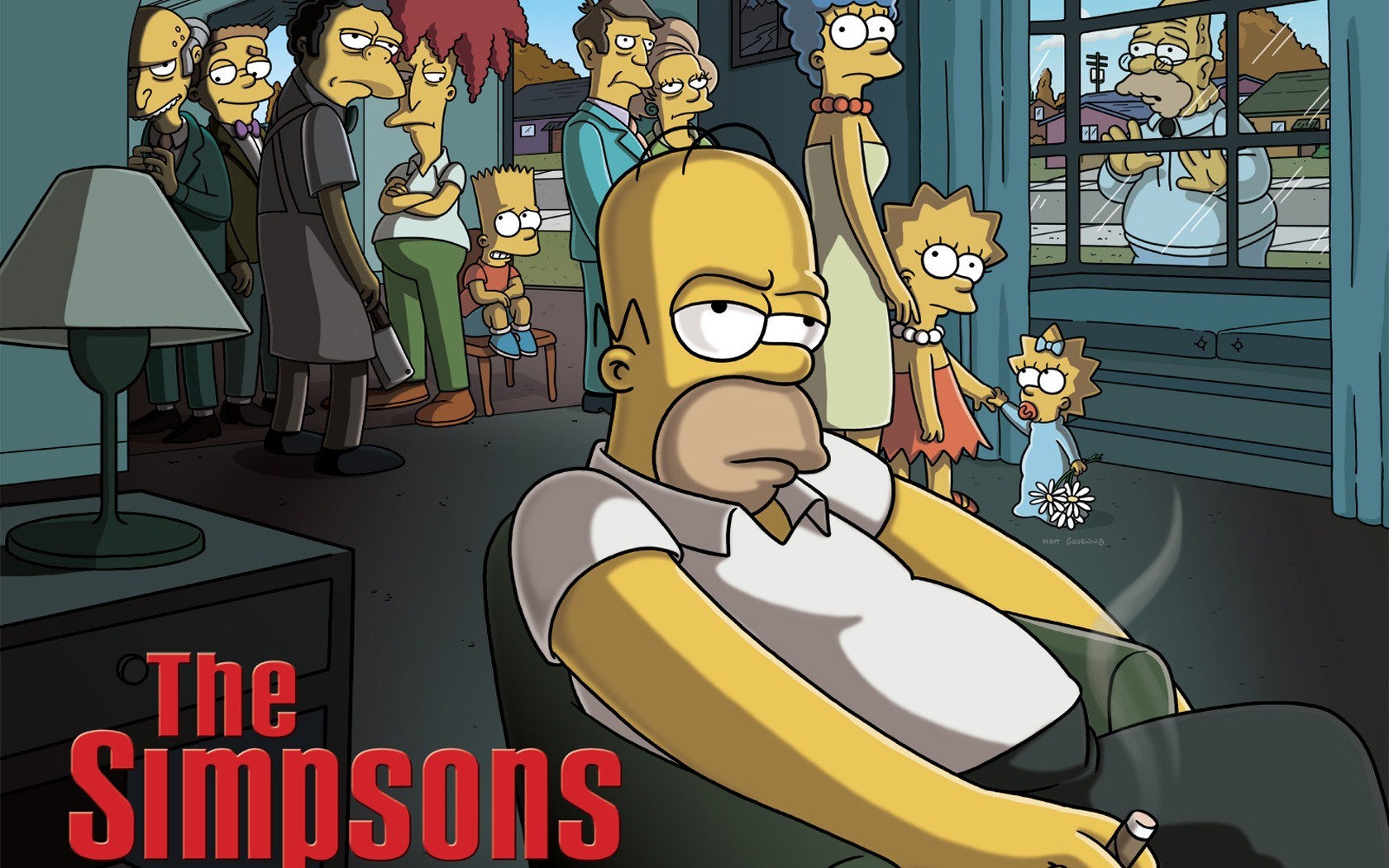 The Simpsons, Homer Simpson, Marge Simpson, Bart Simpson, Lisa Simpson, Maggie Simpson, Parody, TV, The Sopranos Wallpaper