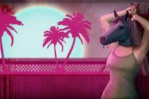 video Games, Hotline Miami, Women, Palm Trees, Mask
