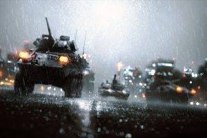 tank, Battlefield, Video Games, Rain