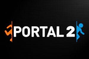 Portal 2, Video Games, Valve, Simple, Black Background, Minimalism, Portal