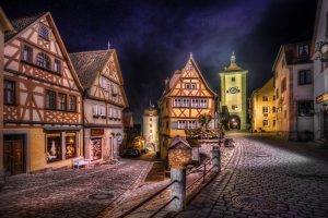 Rothenburg, Germany, House, Road, Urban, HDR, Landscape, Lights, Medieval, Street